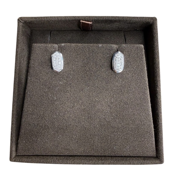 Kendra Scott 14k white gold diamond Amelee stud earrings - Picture 3 of 13